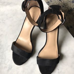 Ann Taylor Black Strap Sandal Heels